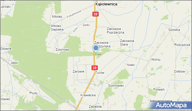 mapa Leśniczówka Turów Mokre, Leśniczówka Turów Mokre na mapie Targeo